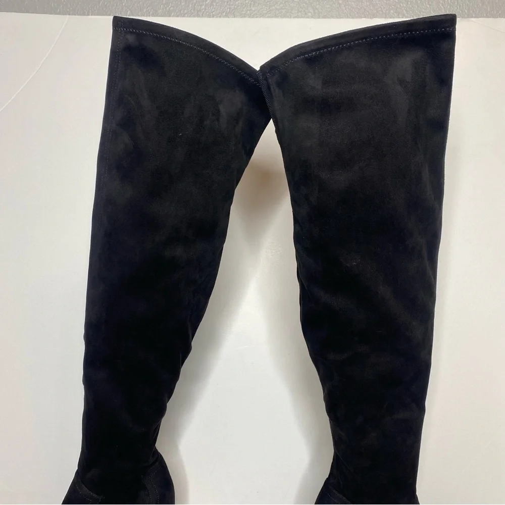 Marc Fisher Gwyneth Black Faux Suede Heeled Over The Knee Boot 10M